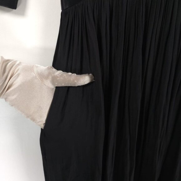 NWT ALL SAINTS ARMOURE Mini DRESS Black Semi Sheer,  Pleated Skirt WD079B Size 4 - Picture 10 of 13